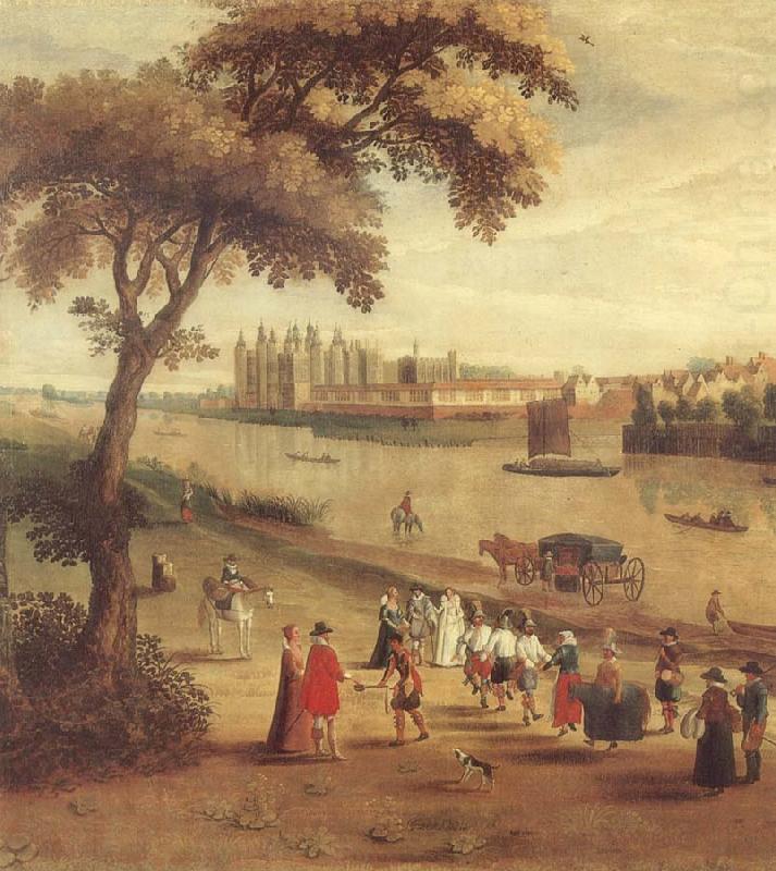 unknow artist The Thames at Richmond,with a view of Richmond Palace china oil painting image